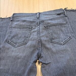 MOTHER “The Pixie Dazzler Ankle Fray” Gray Wash Sz 28